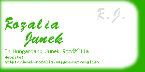 rozalia junek business card